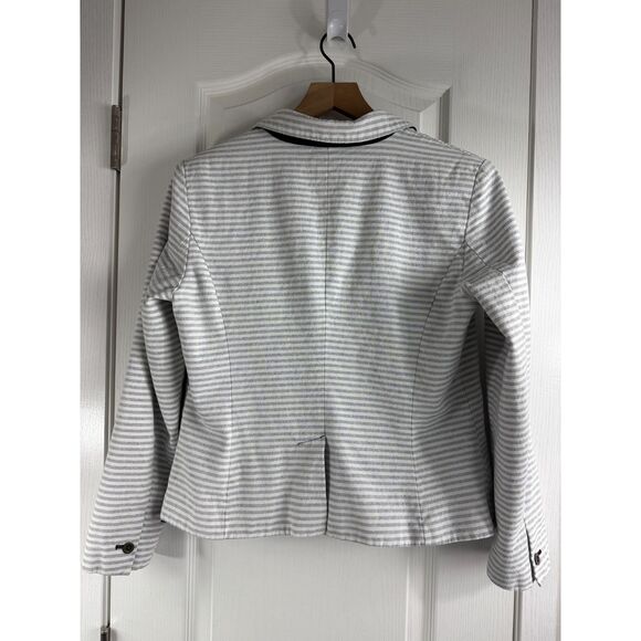 Merona Women's Striped Oxford Blazer Gray White Size 12 - Picture 3 of 12
